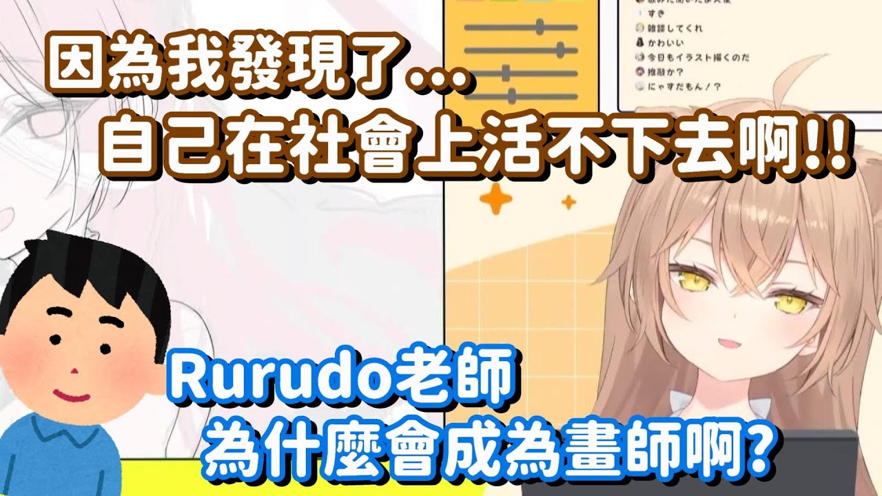 Rurudo媽媽成為畫師的契機 一定是她很喜歡畫畫... 甚麼 居然是她不想當社畜而已嗎!!【Vtuber中文精華】【rurudo】