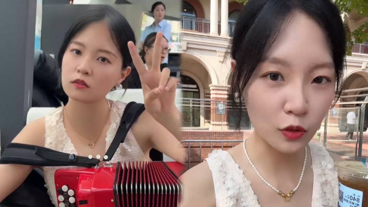 手风琴女孩今天不盘大爷了，今天拍摄MV，又是当“女明星”的一天！【李楚然手风琴】