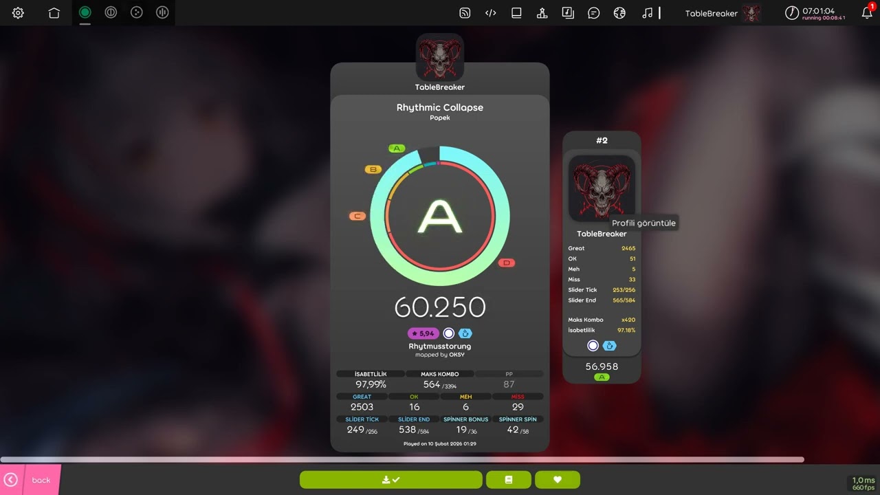 osu! - Rhythmic Collapse 7.5 star. full version of my gameplay.