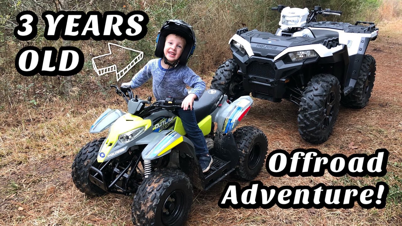 Трёхлетний ребёнок ездит на квадроцикле как профессионал! ~ Polaris Outlaw 50cc ~ Реальный обзор!