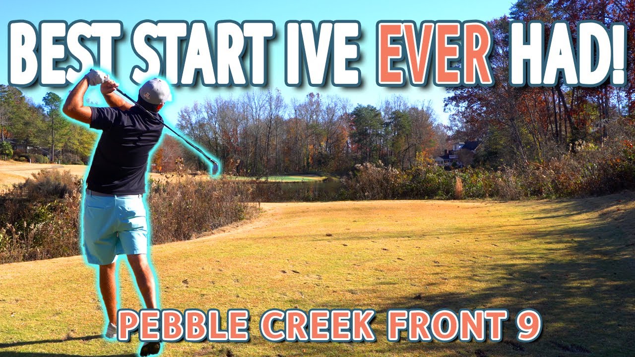 The BEST Front 9 I've EVER played! Pebble Creek Golf Club Course Vlog | SHOT TRACERS