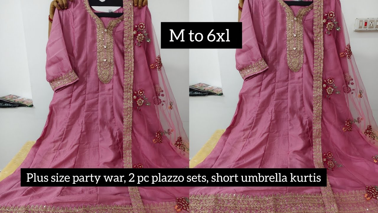 M to 6xl, Part wear top and dupatta sets, plazzo sets, short umbrella tops/ Free shipping 