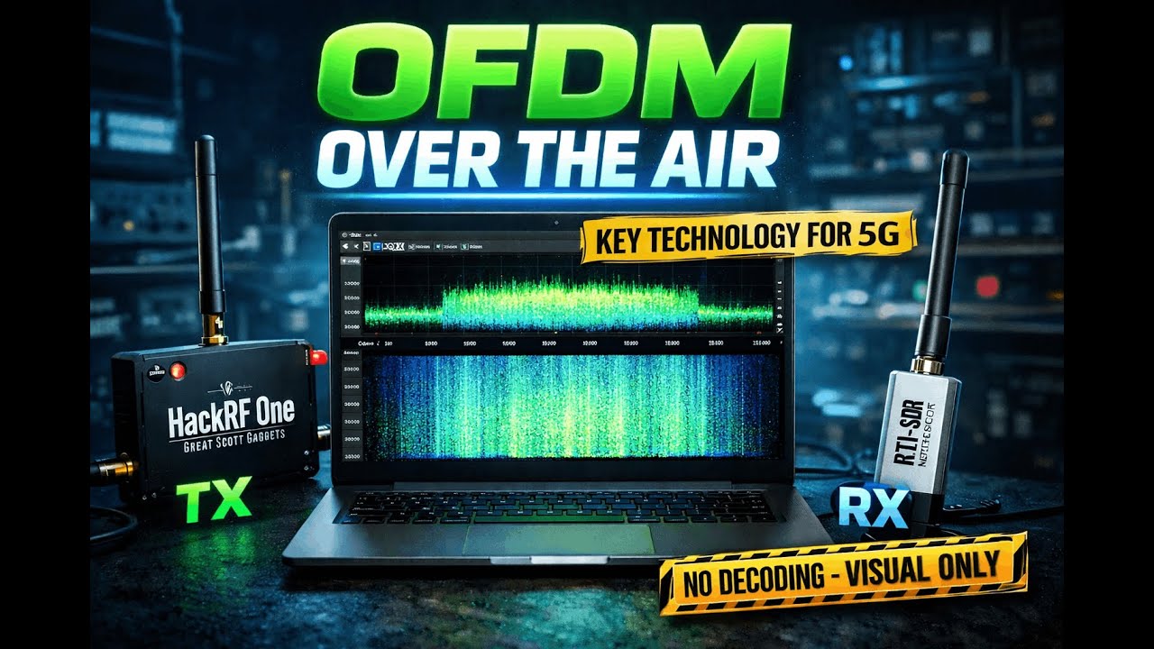 Ортогональное частотное мультиплексирование (OFDM) HackRF TX → RTL-SDR RX+ GQRX Визуализация спектра