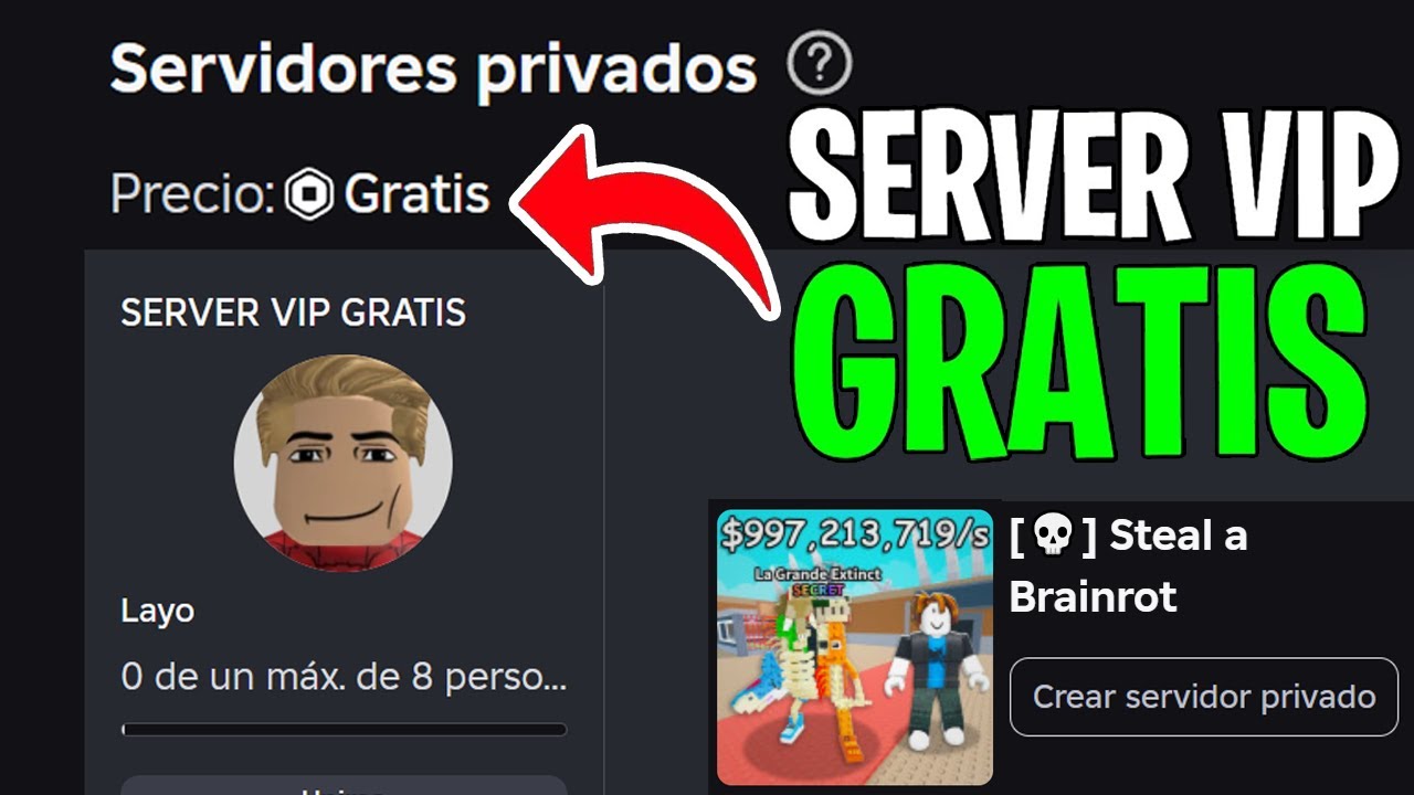 ES POSIBLE TENER UN SERVIDOR PRIVADO SIN ROBUX en Roba un Brainrot GRATIS