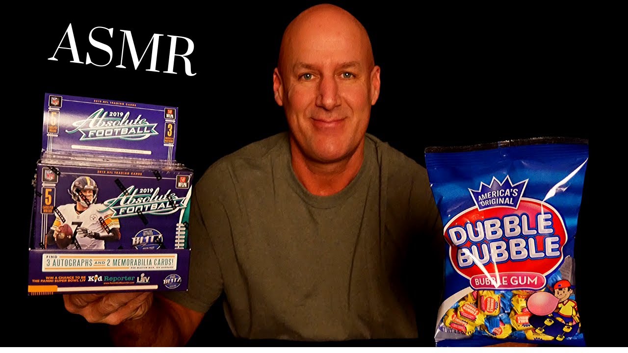 ASMR: Football Cards and Bubble Gum~2019 Absolute Hobby Box~Soft Spoken.