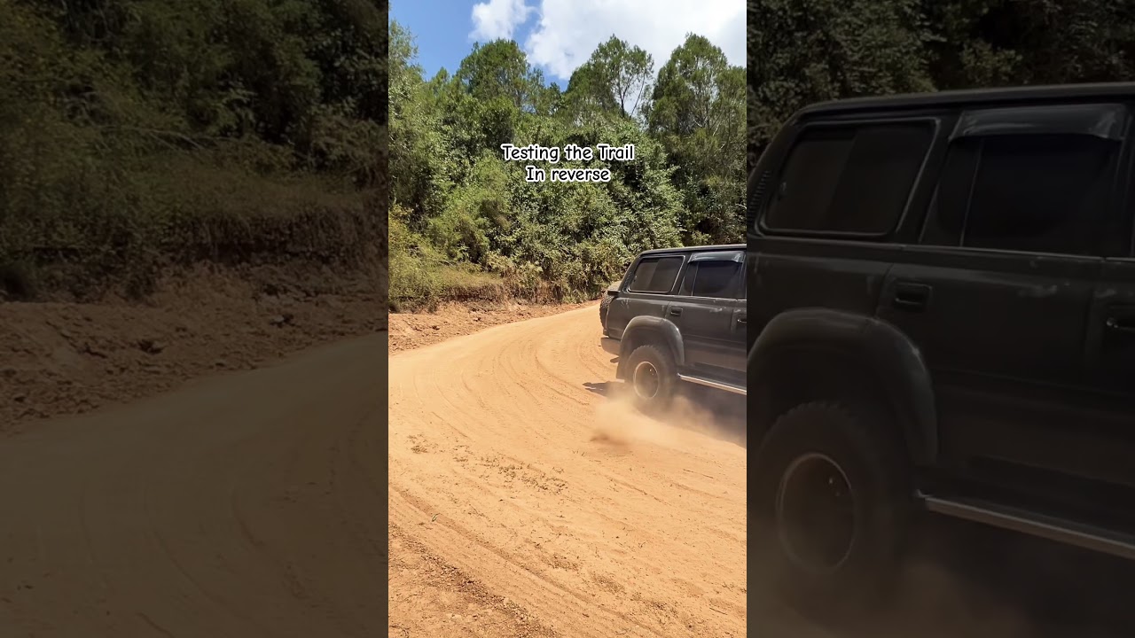 When you feel like testing the Trail in Reverse 😁 Naro Moru Offroad with my FZJ80 Land Cruiser
