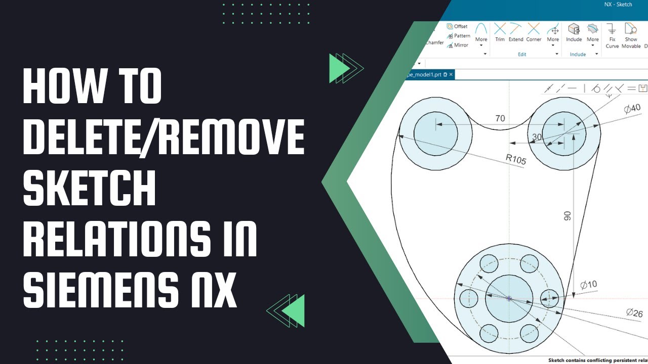 How to Remove/Delete Sketch Relations in Siemens NX | SIEMENS NX TUTORIAL.