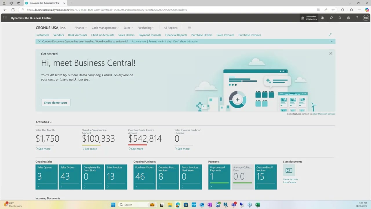 Microsoft Dynamics 365 Business Central Excel Integration