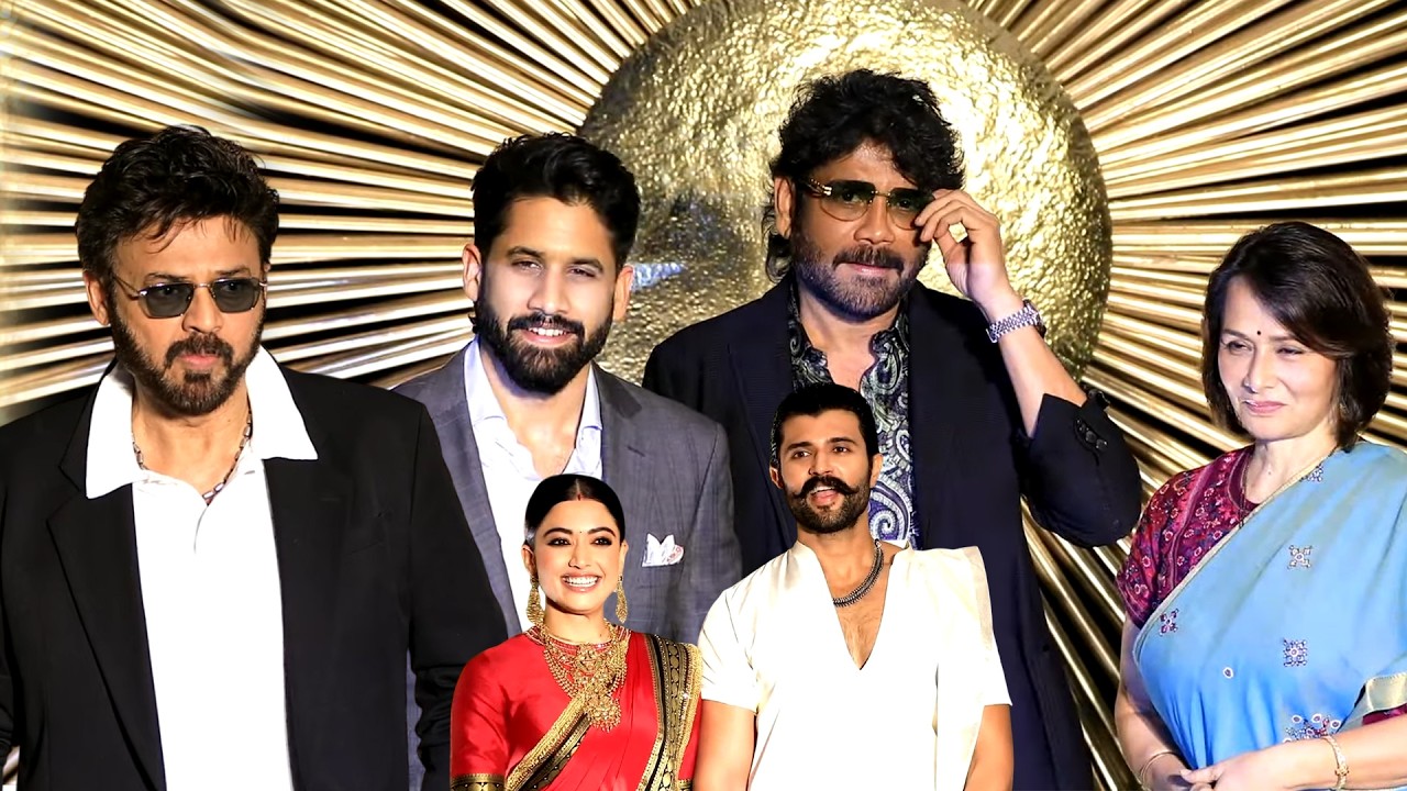 Nagarjuna & Amala, Naga Chaitanya, Venkatesh at Vijay Deverakonda, Rashmika Mandanna Reception