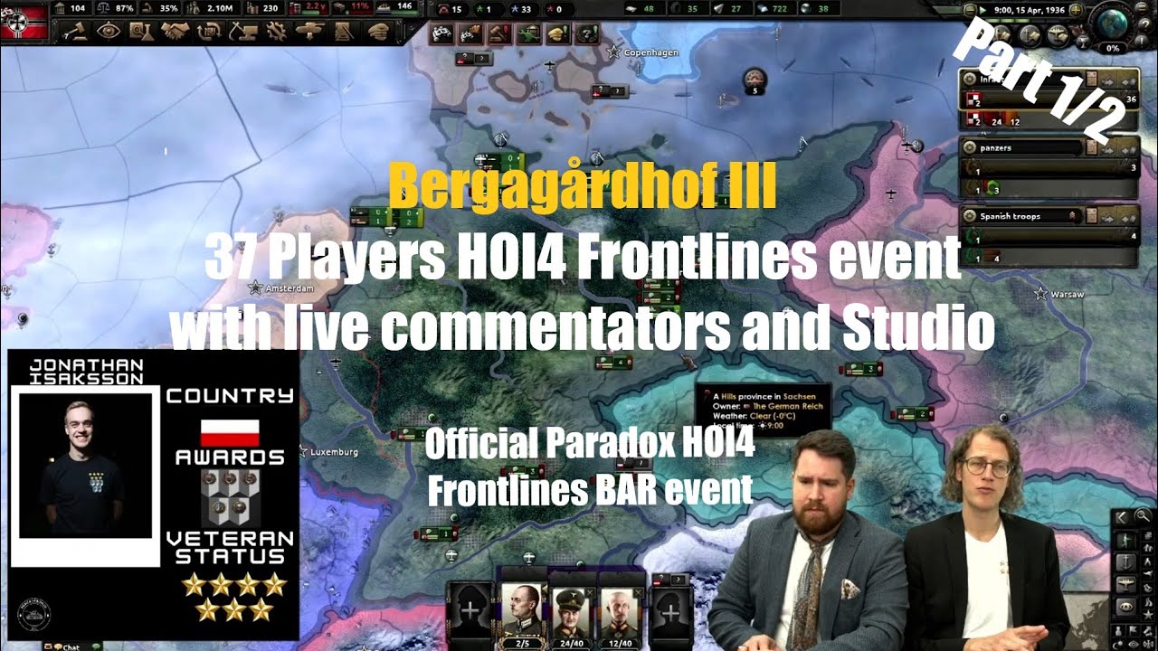 HOI4 MP Frontlines - Epic 37 players LAN event with studio - Bergagårdhof III Part 1/2