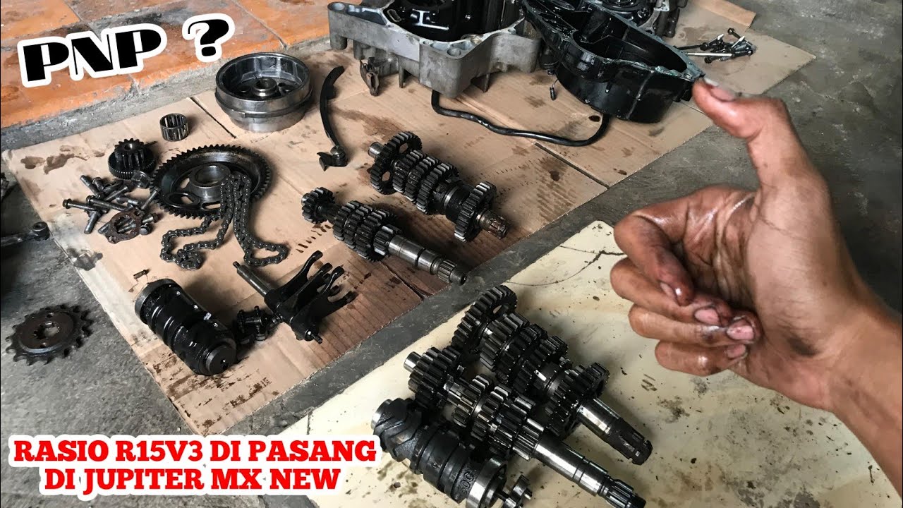 Rubah jupiter mx new menjadi 6 speed menggunakan rasio r15 v3 PNP?