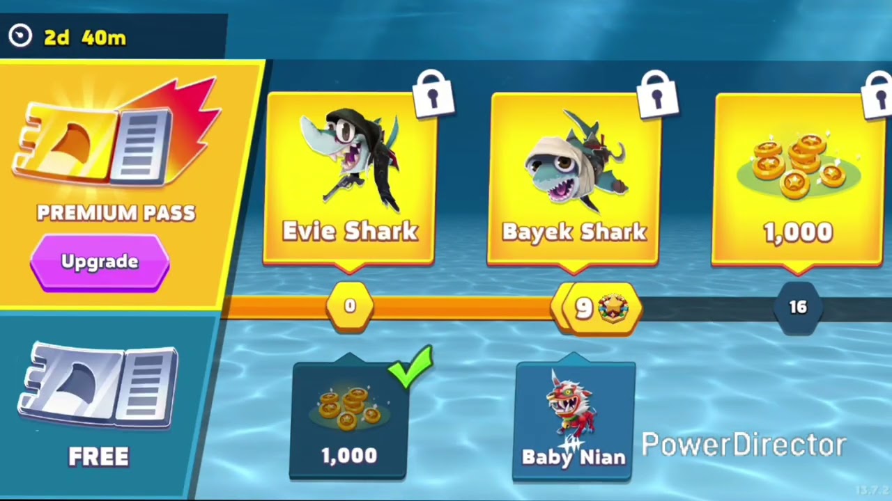 (Upgrade) Hungry Shark (Part 3) level up, mini shark , and mini dragon 