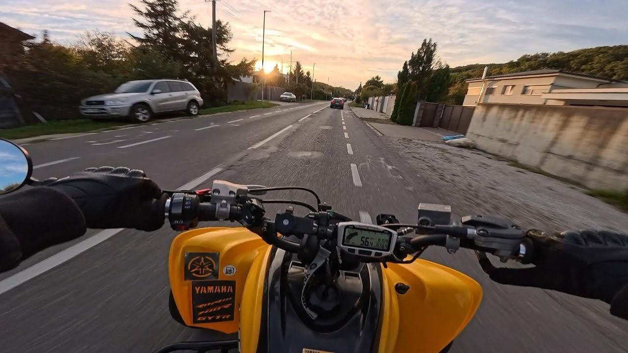 [4K] QUADVlog #1: Катание по городу на квадроцикле на закате. Yamaha Raptor 700r и Suzuki LTZ400