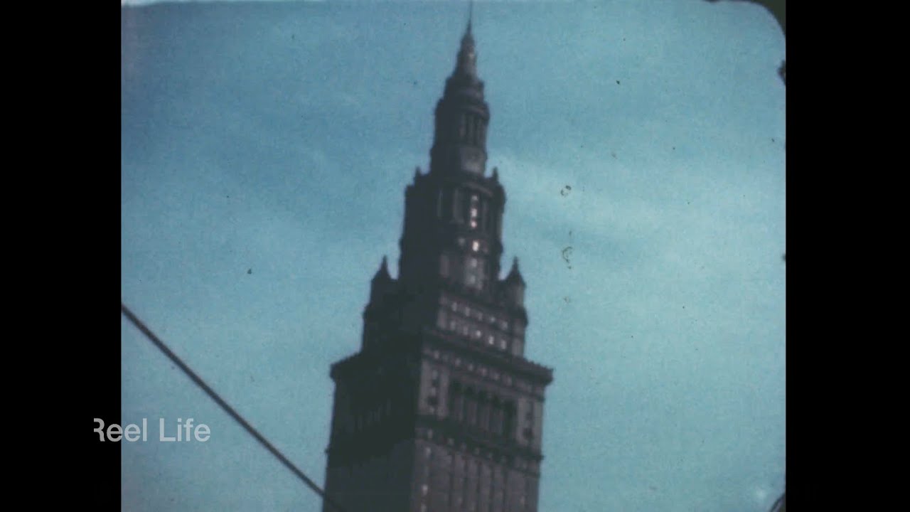 1936 год, ранняя цветная плёнка Kodachrome, виды с башни терминала, Кливленд, Огайо