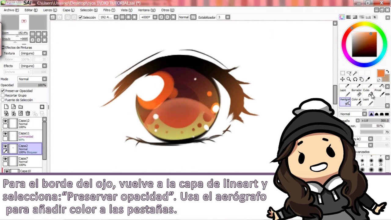 Tutorial de ojos Manga/Anime (Anime/Manga eyes tutorial) - Speedpaint - Paint tool SAI - Eryen