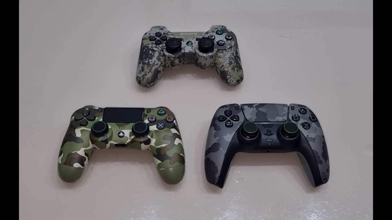 Caçada Gamer 3 Gerações de Controle Camuflado da Playstation e dicas de compra e de originalidade