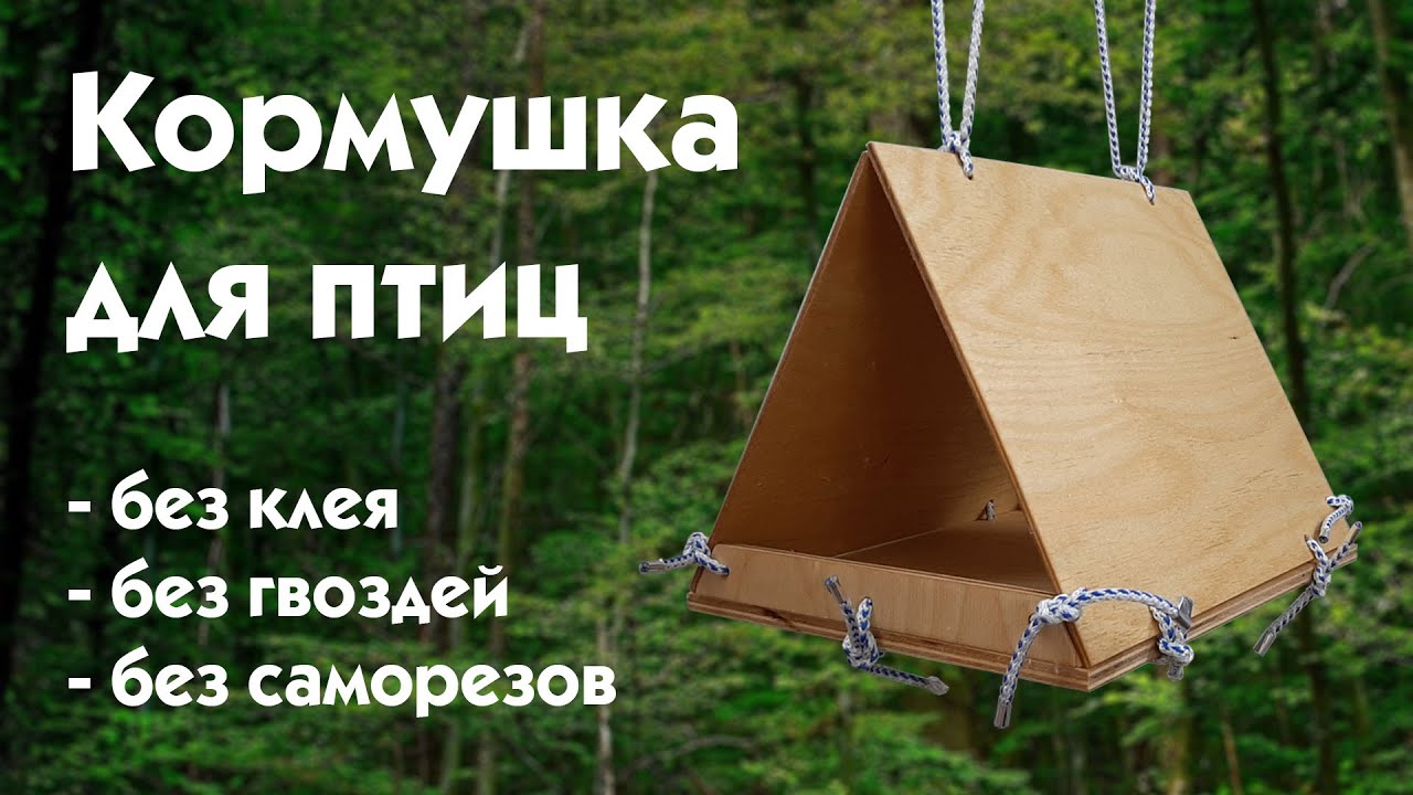 Очень простая кормушка для птиц без гвоздей и саморезов