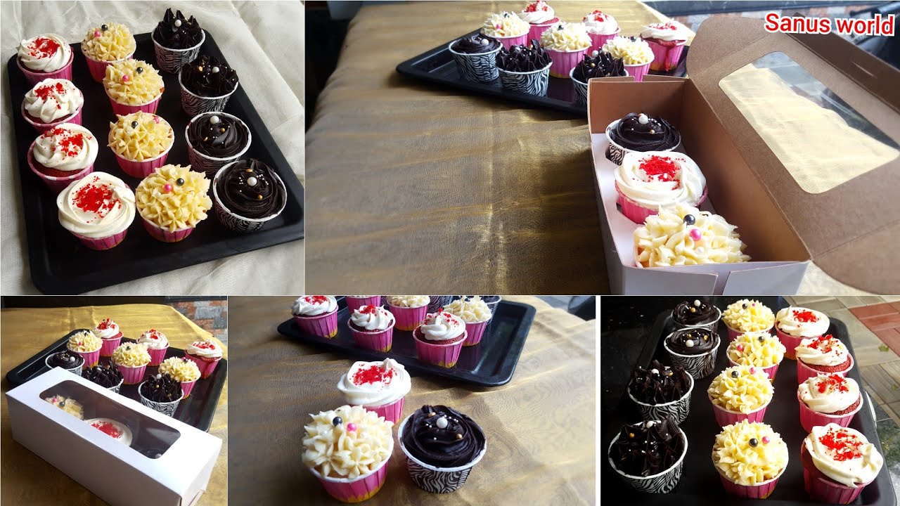 സൂപ്പർ ടേസ്റ്റി Soft& Fluffy Vanilla & Chocolate &Red velvet Cup Cake 👌😋 🧁RecipeMalayalam|Sanusworld