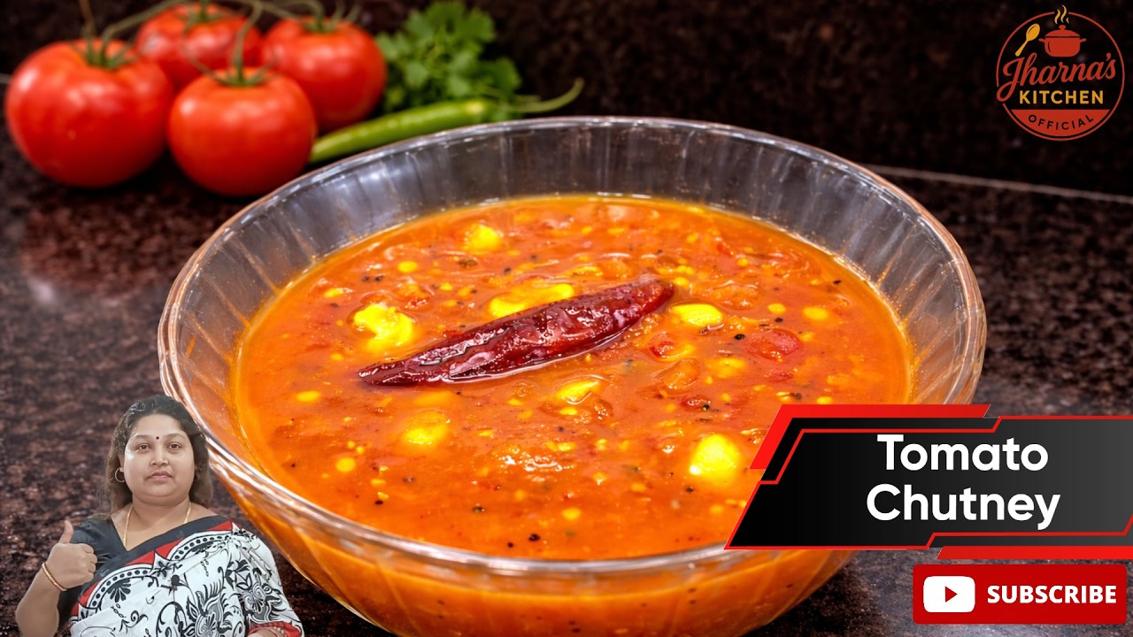 Tomato Chutney | টমেটো চাটনি | Sweet & Tangy Indian Chutney Recipe | Jharna’s Kitchen Official