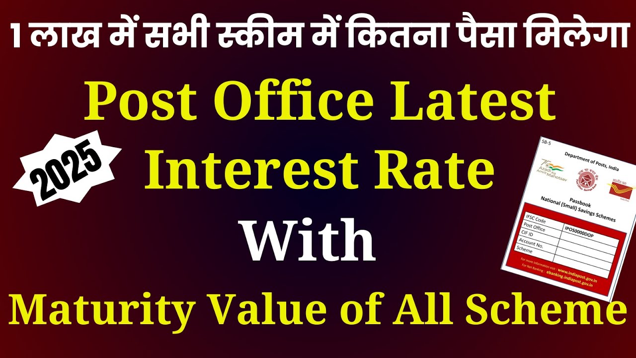 Post Office Latest Interest Rate with Maturity Value 2025 | कितना ब्याज मिलेगा सभी स्कीम मे ?