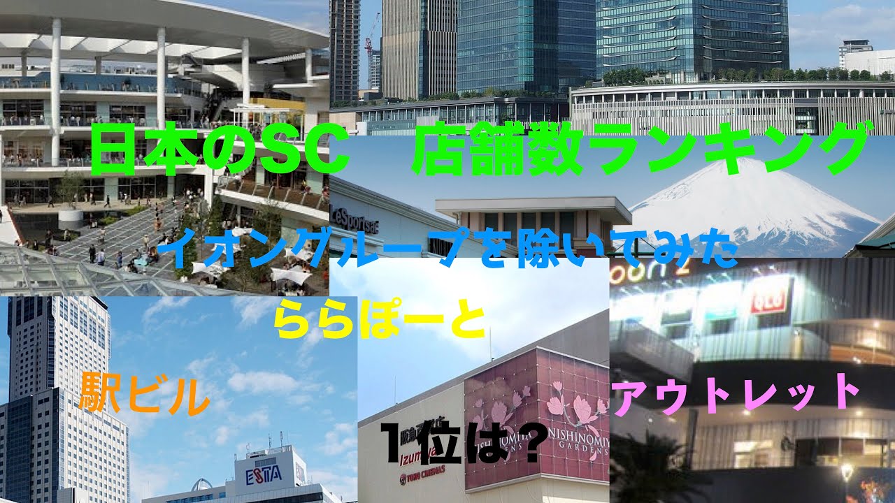 ショッピングセンター（イオン以外）店舗数ランキング