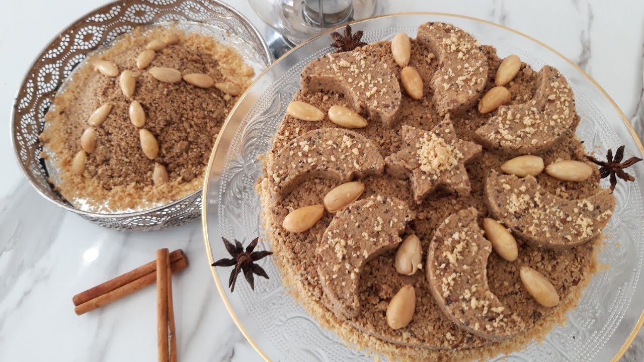 recette sellou  sans sucre/healthy recipes of sellou/  سلو صحي بدون  سكر مع طريقة التقديم راقية