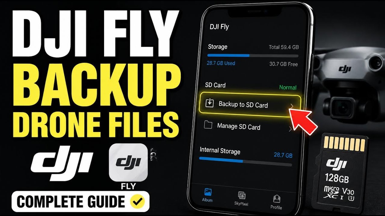 How to backup DJI drone files with DJI Fly app and SD - Complete Guide