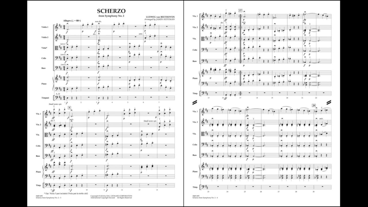 Scherzo from Symphony No. 2 by Beethoven/arr. Hoffman