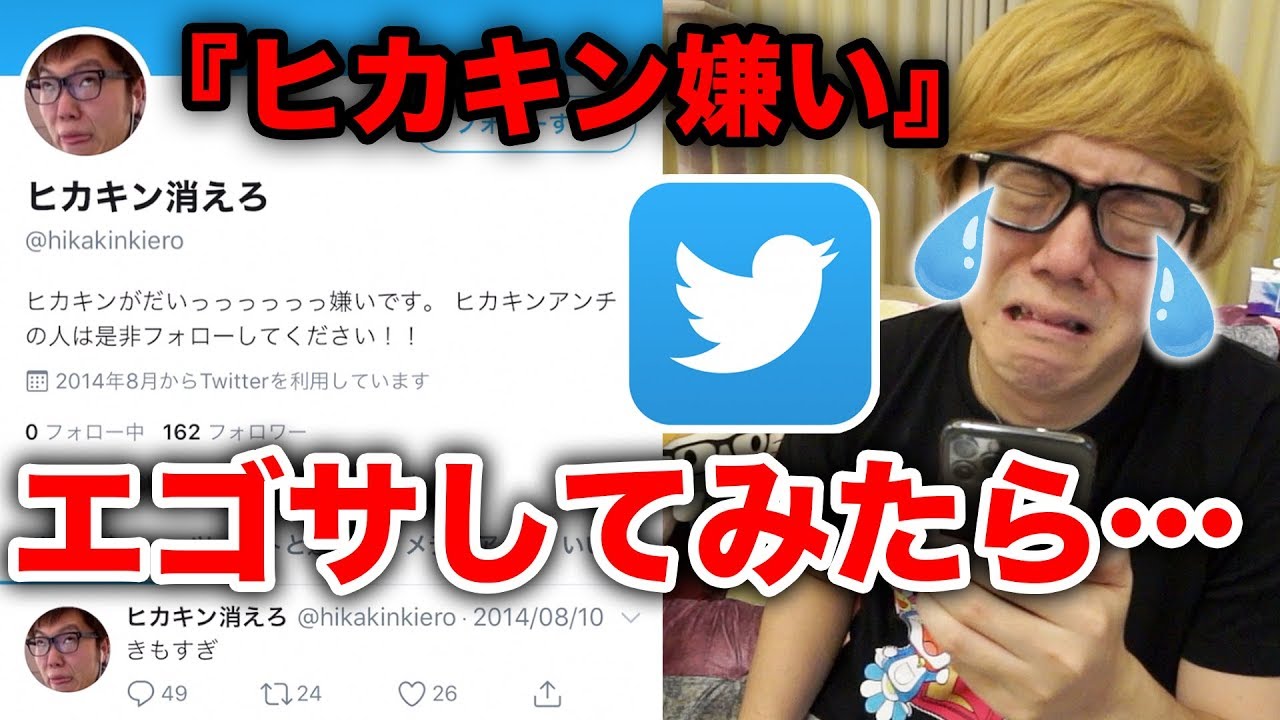 【エゴサ】ツイッターで『ヒカキン嫌い』で検索したら涙が…【エゴサーチ】【Twitter】