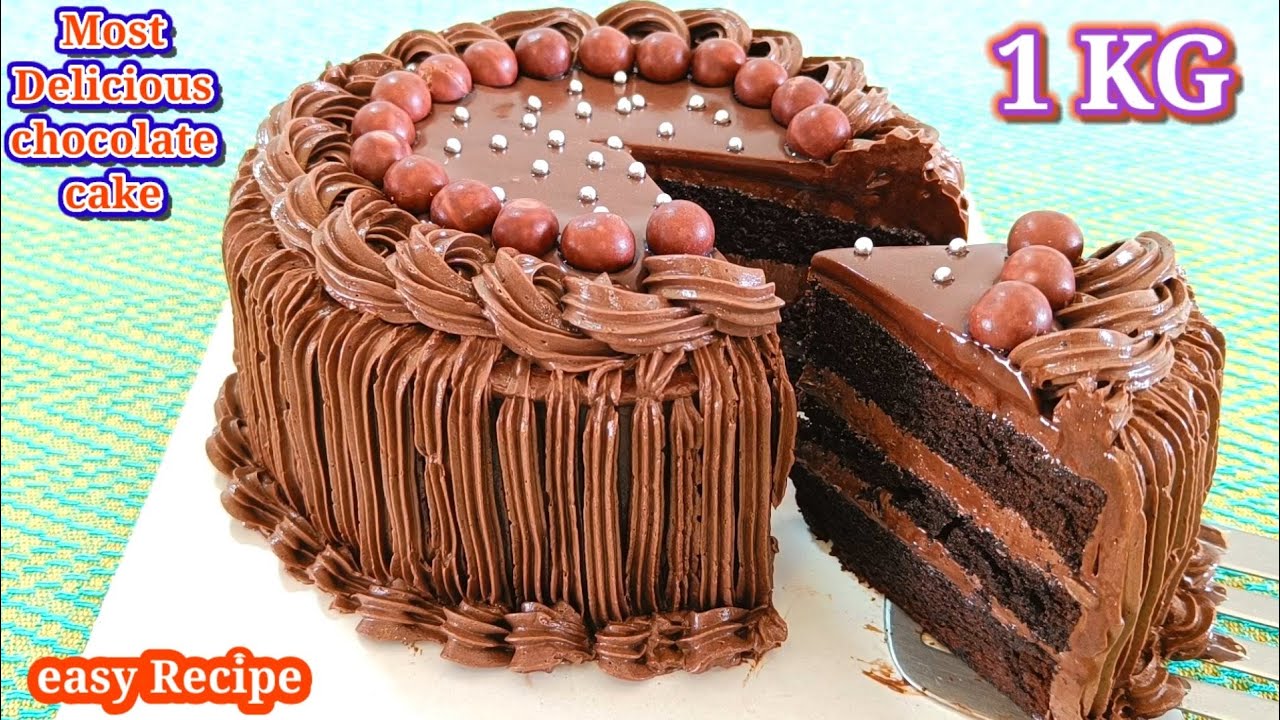 1KG Chocolate cake recipe | chocolate frosting recipe