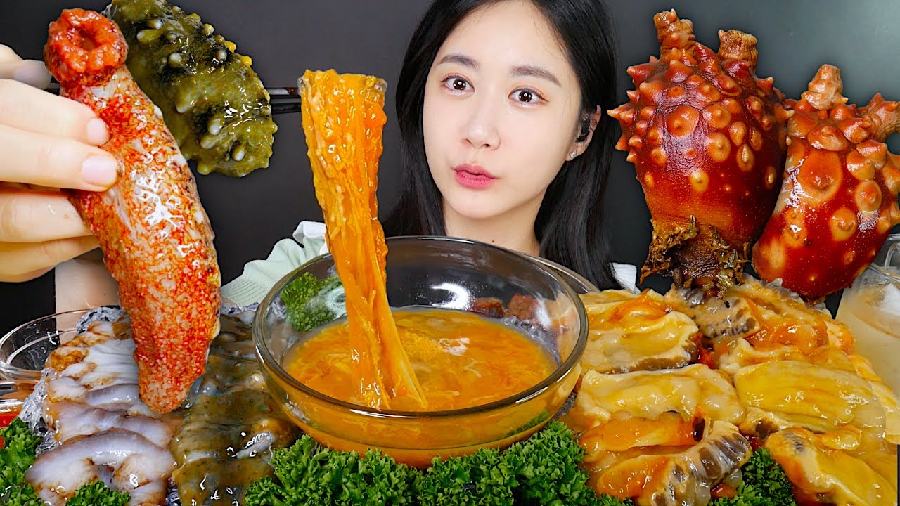 МУКБАНГ Морской Огурец И Кишки Морского Огурца🧡 Морской Ананас | MUKBANG | АСМР | EATING SHOW
