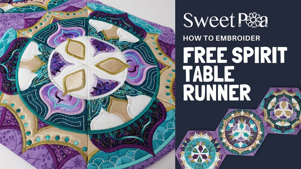 How to Embroider & Sew Together the Free Spirit Table Runner