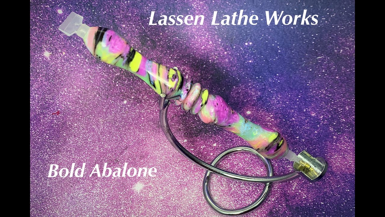 Turning the bold abalone pen blank into a diamond painting pen