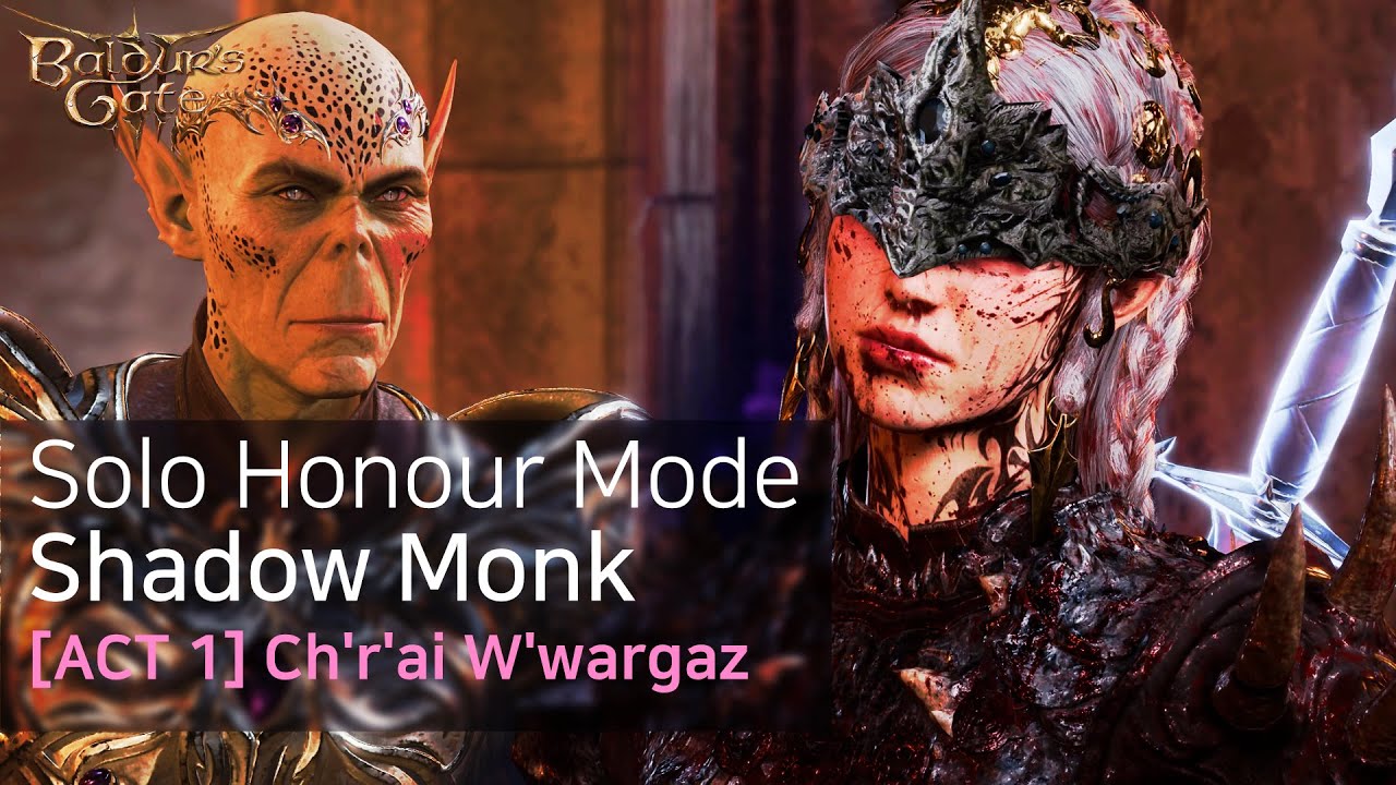 [Act 1] Baldur's Gate 3 Solo Shadow Monk Honour - Chrai Wwargaz