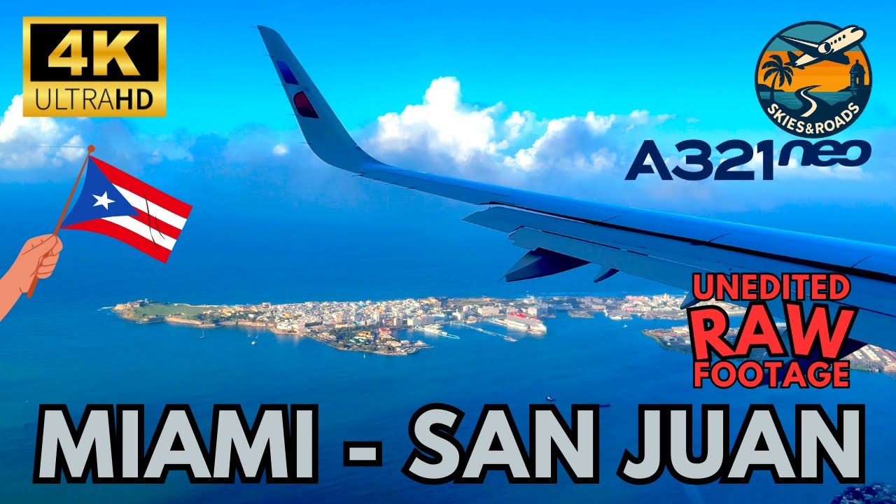 MIA to SJU RAW FLIGHT – Planespotting & Breathtaking Caribbean Views (A321neo)