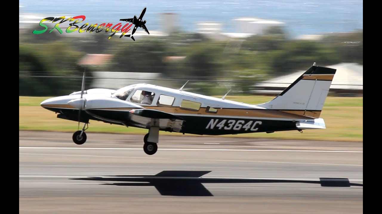 9 Small Prop Arrivals - Piper Seneca - Cessna 208 Caravan - BN-2 Islander...@ St. Kitts (HD 1080p)