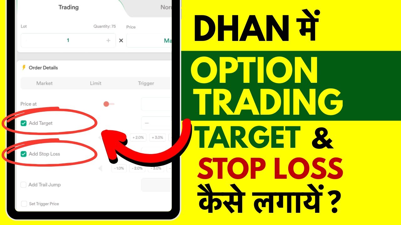 Dhan me Option Trading Stop Loss and Target kaise Lagaye? How to Set SL & Target in Option Trading?