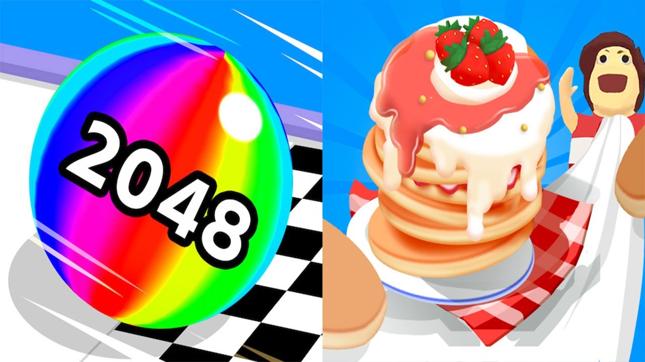Ball Run 2048 VS Pancake Run - All Levels Gameplay Android iOS Ep 1