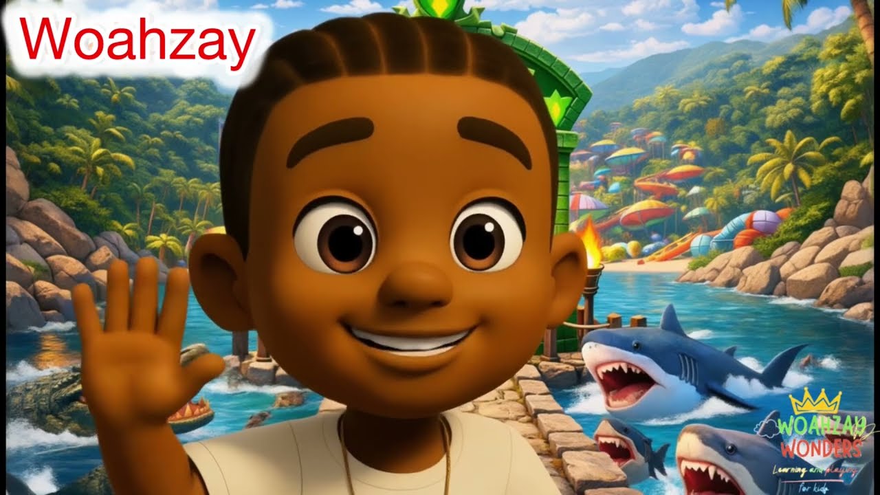 Color Monster Challenge at the Water Park with Woahzay! 🌈🦈🧒 | Educational Cartoon for Kids.episode 2