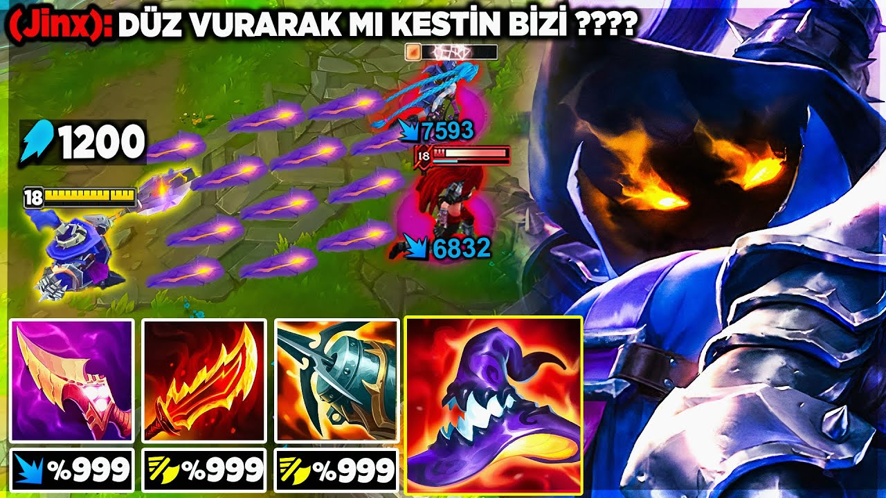 DÜZ VURARAK ADAM KESEN VEİGAR !! %999 SALDIRI HIZI MANYAK BUİLD !!