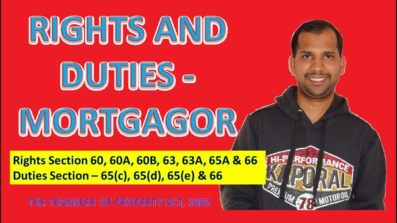 Rights and Duties of Mortgagor | The Transfer of Property Act, 1882