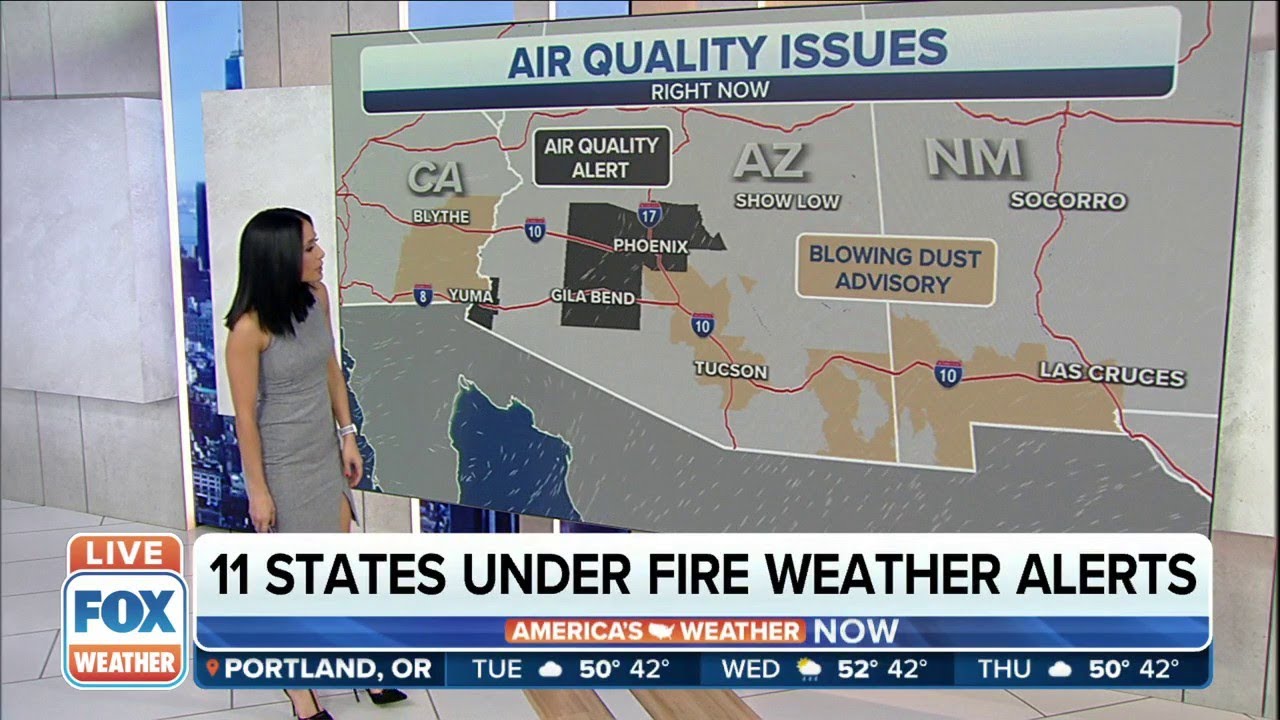 Fire Weather Alerts In 11 US States, Air Quality Concerns
