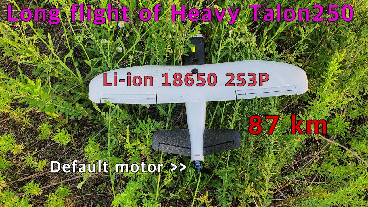 Longest flight of Heavy Talon 250G : 87km , near 2 hours