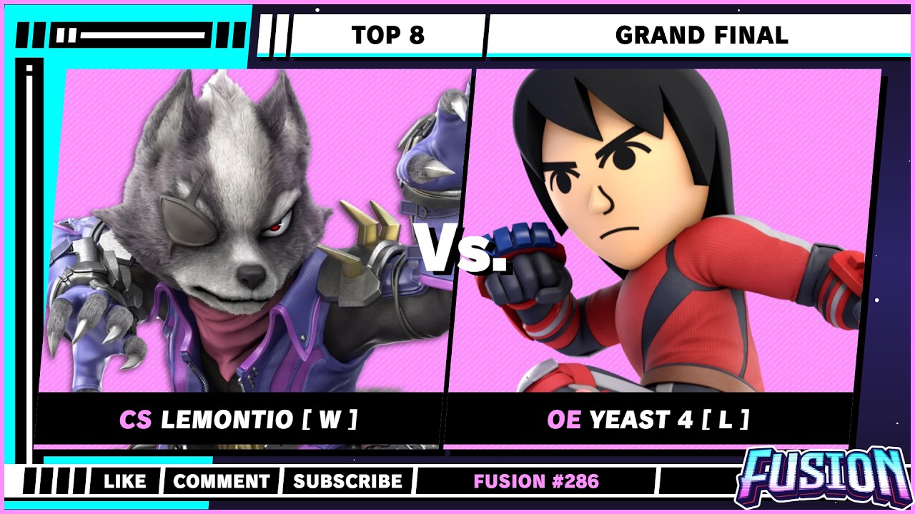 Fusion #286 - Top 8 - Grand Final - LemonTio [ W ] (Wolf) VS Yeast 4 [ L ] (Mii Brawler) - SSBU