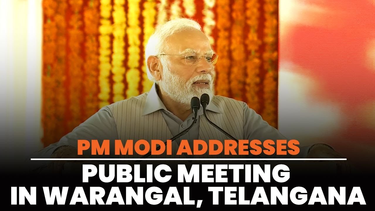 PM Modi addresses public meeting in Warangal, Telangana
