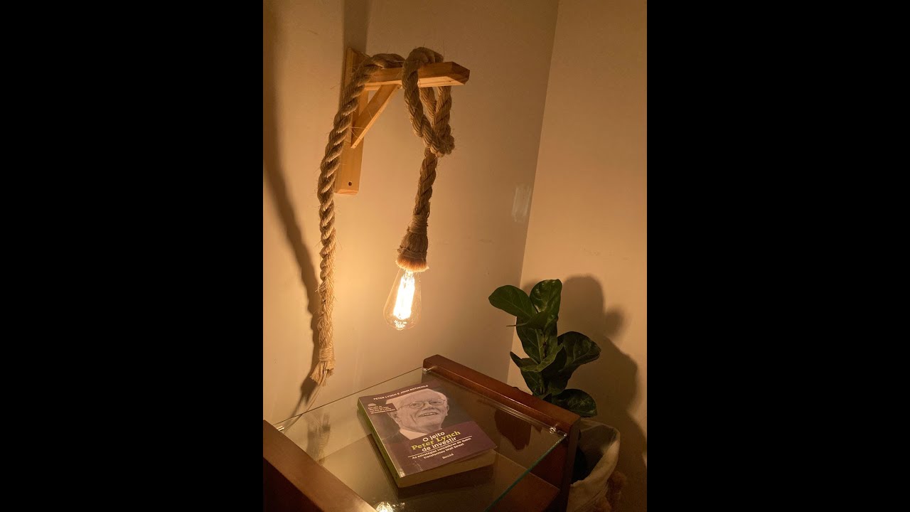 DIY | Faça você mesmo | Luminária de Corda de Sisal | Luminária de parede | Tutorial | Como fazer