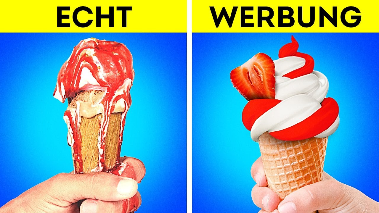 ESSEN IN DER WERBUNG vs IM ECHTEN LEBEN || WERBE-TRICKS UND FOTO-HACKS