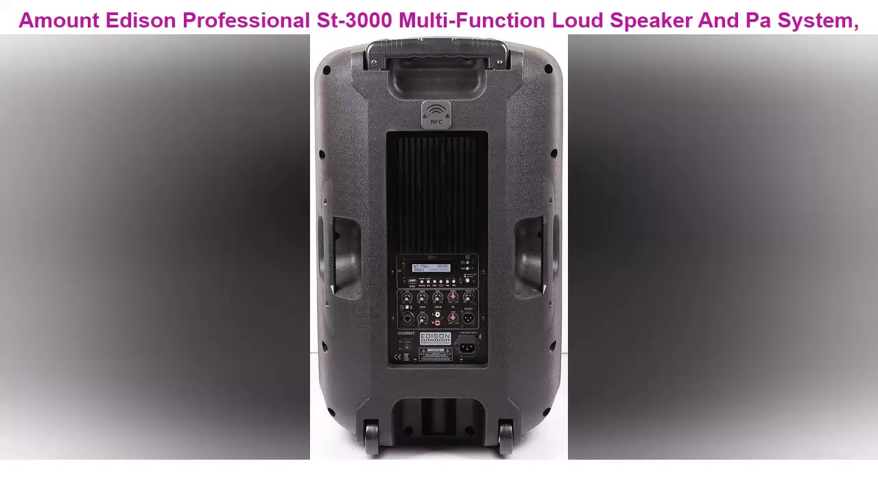 Edison Professional St-3000 Multi-Function Loud Speaker And Pa System, Black St3000