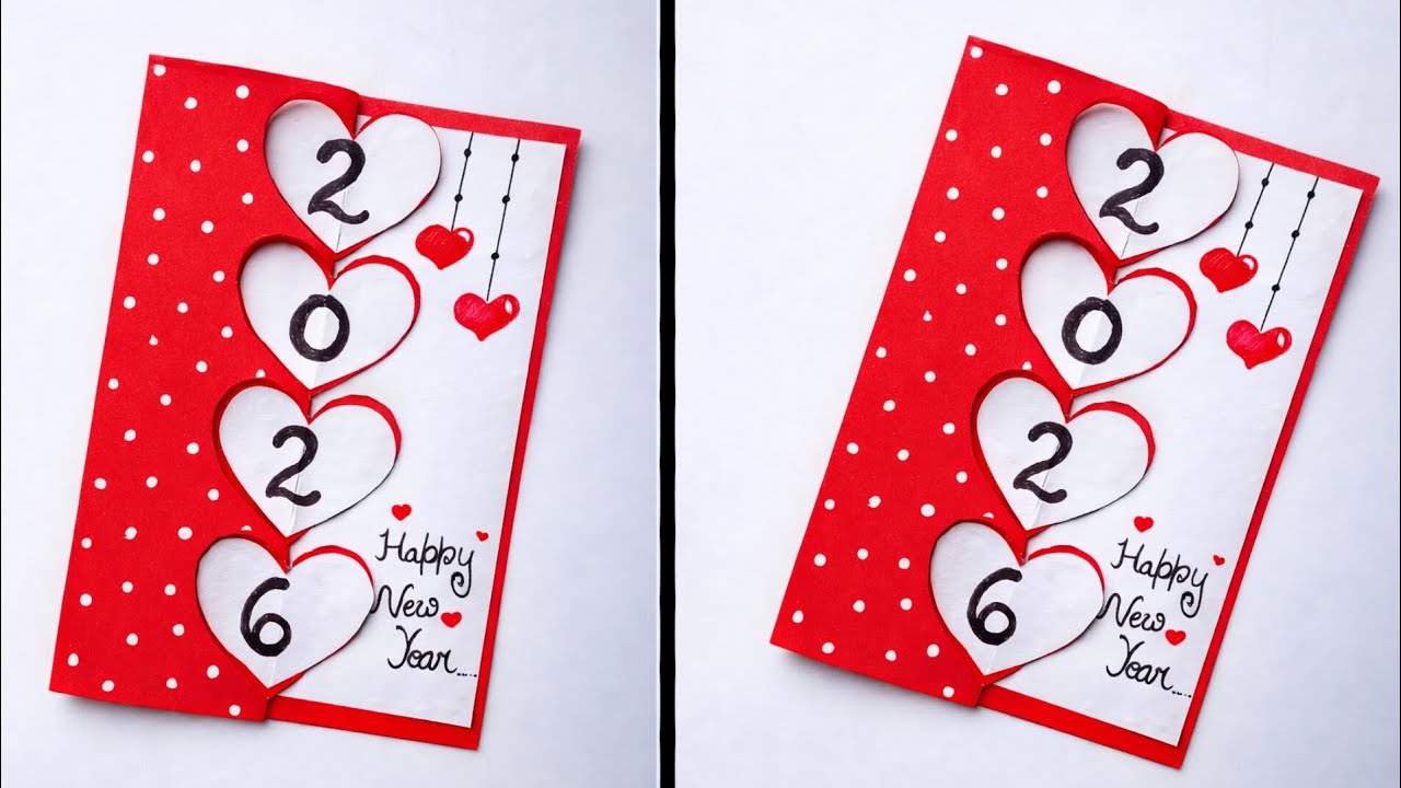 DIY New year Special greeting card 2026 // Happy New year pop-up card making