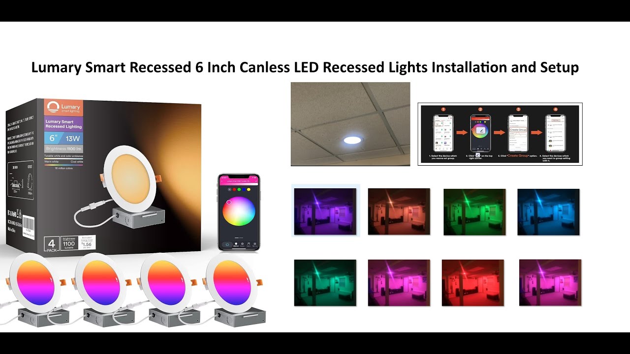 Lumary 6 Inch Canless Smart  LED Recessed Lights Installation - DIY